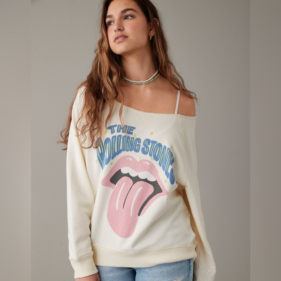 AE Off-the-Shoulder Rolling Stones Graphic
Sweatshirt - Picture 5 of 8